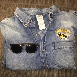 Super Soft Denim MIZZOU Button Down Shirt